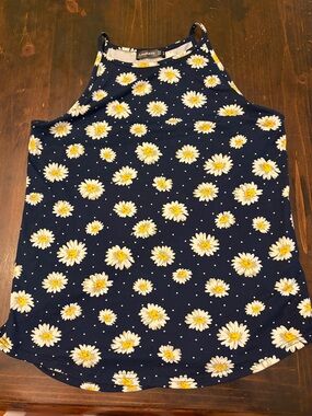 LouKeith Navy Daisy High Neck Tank